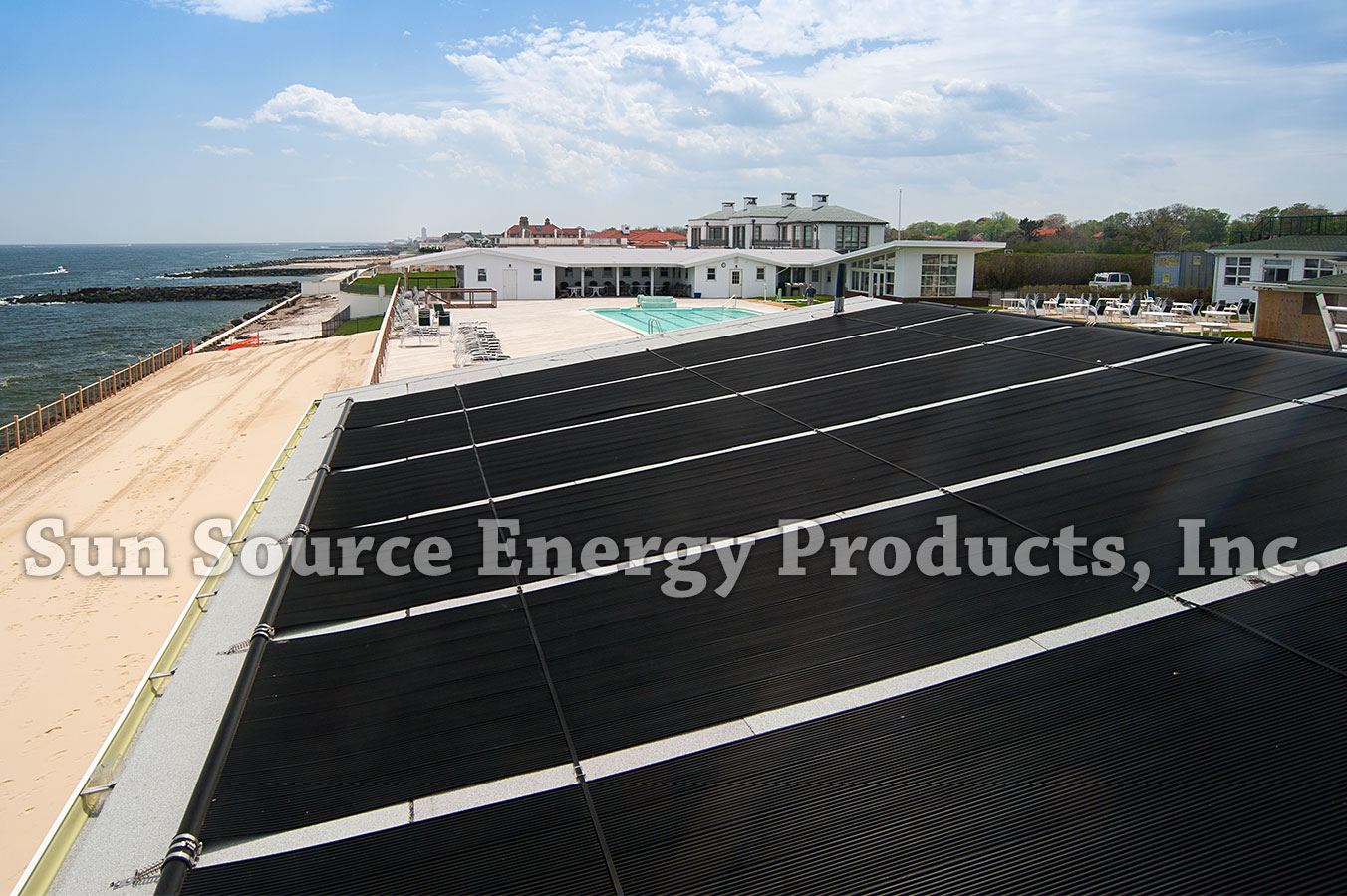 Solar Industries solar pool heating system on Ocean Beach Club, Elberon, NJ